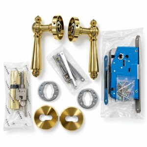 Vintage-style split-design door lock
